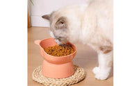 Anti-Tip Elevated Cat Bowl Non-Slip Base Tilted Pet Feeder Easy to Clean for Cats, Kittens