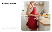 Polka Dot Apron Cute Design Bow Tie Back Apron Customizable Fit Women's Kitchen Smock for Waitresses, Culinary Artists, Restaurant, Cafe, Cooking