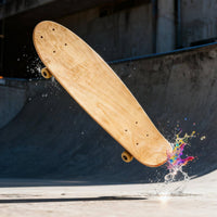 Natural Wood Finish aquaticShaped Skateboard Deck Pre-Drilled Holes 22-Inch Skateboard Deck