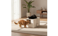 Convertible Cat Litter Box with Scoop Large Litter Box with Lid Front-Entry Pet Supplies Anti-Splashing for Home
