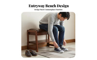 Luxury Design Upholstered Entryway Stool Multi-Functional Upholstered Shoe Changing Stool Comfortable Padded Seat Storage Bench Soft paddinged Top for Homeowners, Apartment Dwellers, Families, Hallway, Mudroom, Living Room, Bedroom