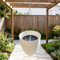 Plant Pots and Hanging Basket for Outdoor Plants, Round Tapered Hanging Plant with Chain and Saucer, Garden Planter for Indoor, Self Watering