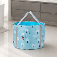 Foldable Bathtub, Portable Folding Bathtub for Adults and Toddlers, 55 cm Diameter, 40 cm Height, Made of Composite Material, Portable for Shower