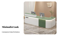 Modern Reception Desk Sturdy Construction Retail Front Desk Ample Storage Modern Checkout Counter for Receptionists, Business Owners