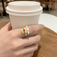 Minimalist Design Wooden Carp Band Polished Finish Finger Jewelry