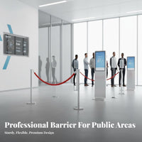 Thickened Stainless Steel Rope Stanchion Non-Slip Rubber Base Stanchion and Rope Set Polished Finish Queue Line Pole Long-Lasting for Hotel Managers, Business Owners, Party Hosts, Hotels, Airports, Grand Openings, Theaters