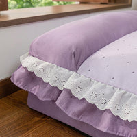 French Retro Dog Bed for Small Dogs Cats, 62x43cm Dog Basket with Removable Cushion, Washable Dog Cushion for Teddy