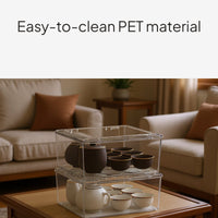 Tea Set Organizer Box, Transparent Stackable Storage