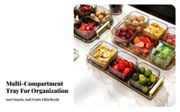 Divided Appetizer Tray with Lid Multi-Compartment Snack Organizer Elegant Design