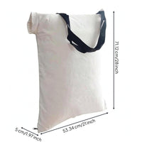 Replacement White Sack Textile Bag Zipper Closure Adjustable Shoulder Strap