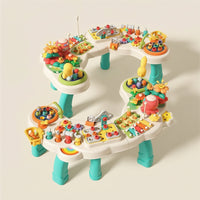 Multi-Activity Toddler Table with Gears Interactive Busy Table Molded Play Station Multifunctional for Preschoolers