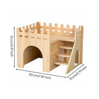 Wooden Hamster House Transparent Acrylic Hamster Cage Accessory Wood Pet Villa for Syrian Hamsters, Enclosure