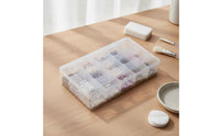 15 Grid Organizer Removable Dividers 15 Grid Clear Storage Case Transparent Clear Compartment Storage Box for Hobbyists, Craft Room, Workshop