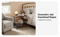 Bedside Cart Two Tier Sturdy Construction for Compact Rooms