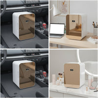 Compact Mini Fridge Portable Mini Fridge with A and C/DC Power Adapter Power Energy-Saving Cooler Versatile for Travelers, Students, Commuters