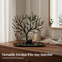 Jewelry Tree Mirror Stand Multifunctional Jewelry Stand with Mirror Stable Base for Women, Students, Bedroom, Dressing Table, Dorm Room