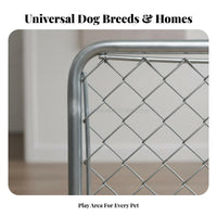 Large Chain-Mesh Kennel Easy Assembly Pet Supply sturdyDuty Pet Enclosure for Residents with Yards, Backyard, Outdoor, Garage