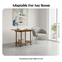 Foldable 2-Tier Rolling Cart Multi-Purpose Foldable Rolling Shelf Space-Saving Utility Trolley for Homeowners, Students, Living Room, Bedroom, Kitchen