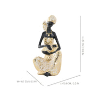 African Mother Figurine Hand-Painted Mother and Infant Statue Resin Woman Figurine with Infant for Parent, Art Collectors, Office Desk