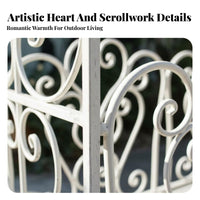 2-Person Seating Garden Arch with Bench Weather-Resistant Climbing Plant Trellis Bench Heavy-Duty Construction Wrought Iron Arbor Seat Multi-Purpose Decoration for Gardeners, Homeowners, Event Planners, Patio, Backyard, Yard