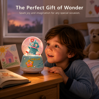 Cute Glowing Snow Globe Music Box with Clownfish Figurine, Creative Resin Desktop Ornament for Kids