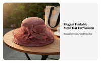 Gauze Ruffle Hat Sun Protection Gauze Sun Hat Foldable Women's Headwear for Beach, Travel, Weddings