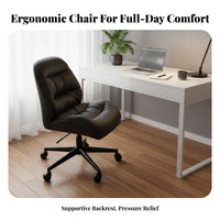 Adjustable Height Armless Rolling Computer Chair 360° Swivel Armless Rolling Chair Space-Saving Office Furniture Ergonomic Design for Students, Telecommuting Workers, Adults, Bedroom, Study Room, Workstation