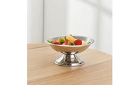 Stainless Steel Pedestal Bowl with Fork Compact Footed Bowl with Fork Polished Centerpiece Modern for Buffet, Restaurant, Cafe