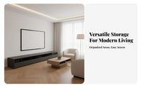 TV Cabinet Wear-Resistant Surface Short Throw Display Unit Cabinet Built-in Cable Management Modern Floor TV Console for Home Theater Enthusiasts
