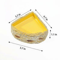 Textured Resin Tortoise Food Bowl and Tortoise Water Bowl, Stable Base Tortoise Bowl for Tortoise Rock-Like Habitat Decor