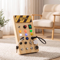 Wooden Busy Board Interactive Busy Board with Switches Long-Lasting Learning Toy Compact for Toddlers, Kids