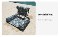 Foldable Inflatable Pool Buoyant Lounger Ing Lounger Patterned Design Mesh Pool Buoyant Lounger Portable for Vacati Single Rs