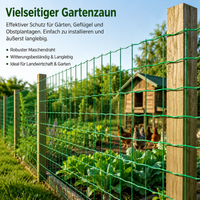 Welded Wire Mesh Fence, Dark Green Coated, 1-2m High, 60mm Mesh, for Vole Fence & Aviary Wire