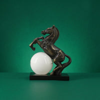 Horse Sculpture with Glass Ball Decorative Ornament Clear for Art Collectors