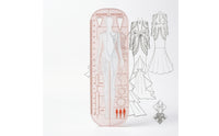Fashion Design Stencil Ruler Transparent Fashion Illustration Template Clear Ruler with Human Figure Outline for Illustrators, Garment Drafting