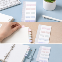 Morandi Color Index Tabs Sticky Notes for Students, Writable Paper Memo Pads, High Aesthetic Bookmark Stickers, Gradient N-Times Sticky Notes