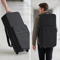 Saxophone Gig Bag with Wheels and Backpack Straps for Alto/Tenor Sax
