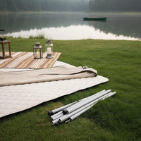 2 Pieces Iron Tarp Poles Long-Lasting Camping Awning Support Rods Sectional Tent Poles Stable and Firm Shelter Pole Set