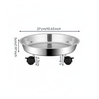 Universal Wheels Stainless Steel Pot Stand Movable Rolling Plant Stand Rust Resistant Wheeled Plant Stand 360 Degree Rotating
