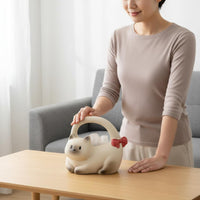Effortless Dispensing Ceramic Cat Tissue Holder Easy to Clean Cat Shaped Tissue Box Quick Refills Decorative Napkin Holder Wide Opening for Living Room, Office, Bathroom