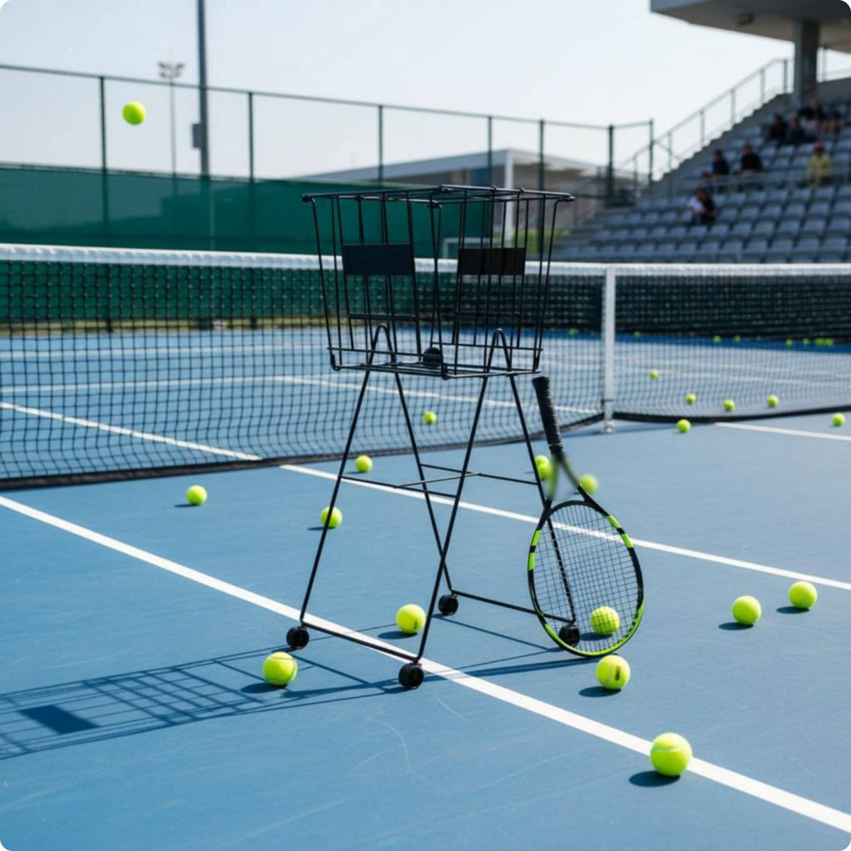 Tennis Ball Cart Large Capacity Pickleball Ball Collector Effortless Cart to Assemble