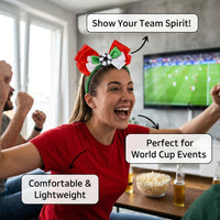 Football Headband with Bow for Party, Sports Themed Decoration, Butterfly Soccer Stadium Cheering Celebration