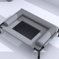 Cooling Raised Dog Bed with Padded Edge Portable Dog Cot with Padded Edge Washable Elevated Pet Bed for Backyard, Travel