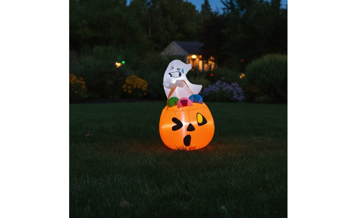 Inflatable Specters in Pumpkin Lighted Specters in Pumpkin Inflatable Bright Outdoor Decoration for Yard