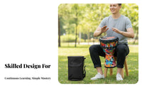 Lightweight African Djembe Easy to Learn Rope-Tuned Djembe Portable Percussion Instrument Rich Resonant Sound for Beginners, Adults, Musicians