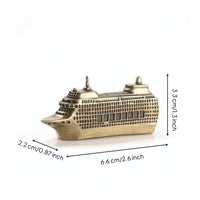 Brass Ship Miniature Ship Ornament Collectible Figurine for Collectors, Office