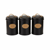3 Pieces Labeled Containers Tea Coffee Sugar Container Set Space Saving Airtight Storage Container