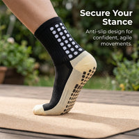 Men's Sports Socks with Rubber Dots, Non for Football Soccer Basketball Running Hiking, Athletic