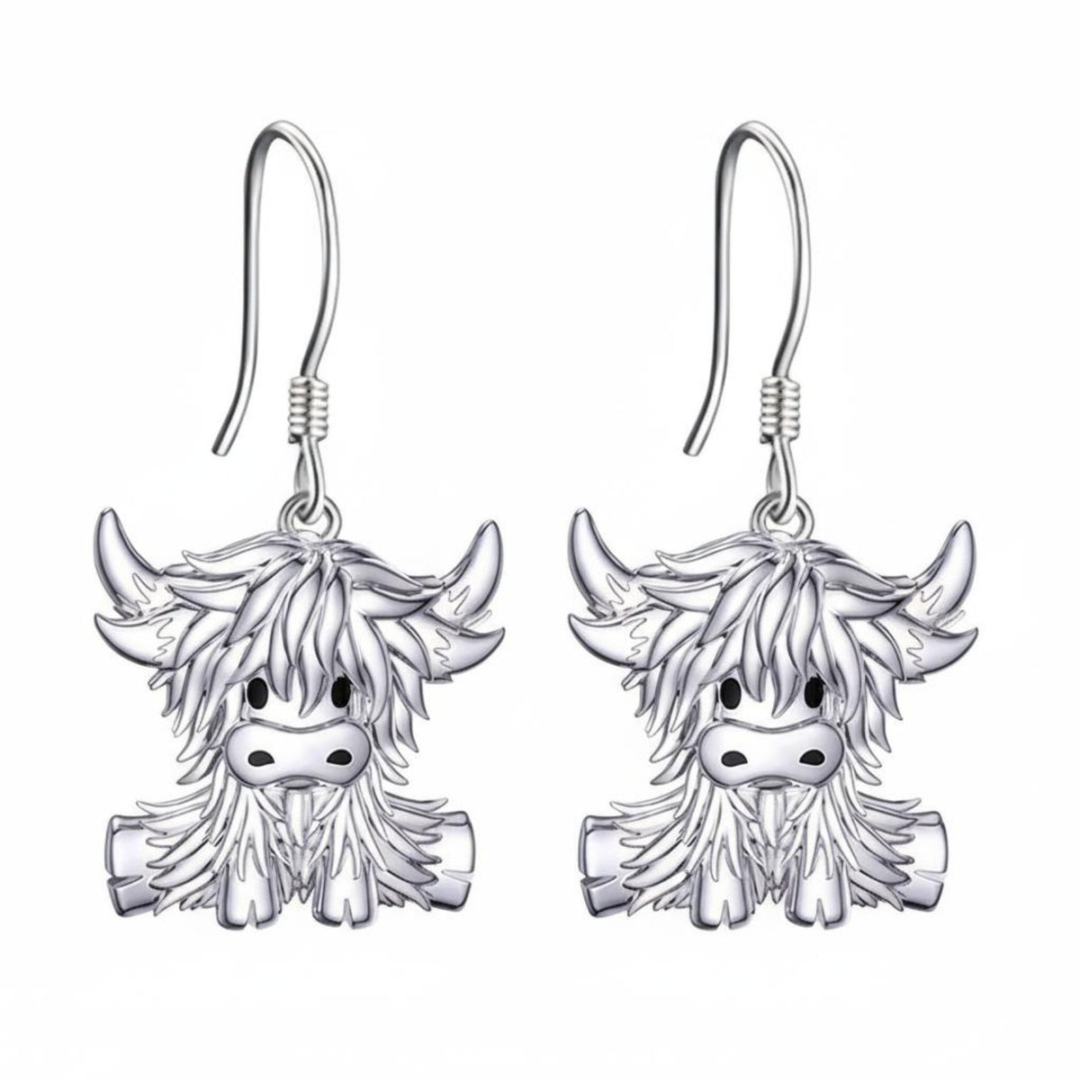 Cute Animal Charm Earrings Creative Design Shaggy Cattle Earrings Double-Sided Pattern Fashion Jewelry for Gift, Daily Wear, Festival