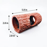 Tree Trunk Reptile Hide Cave, Resin Tree Hollow for Crested Gecko Tank Accessories, Brown Sturdy 13*20cm Reptile Hideout Shell